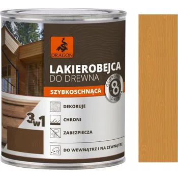 Lak na dřevo Lazura na dřevo Dragon vodou ředitelná 2,5 l světlý dub