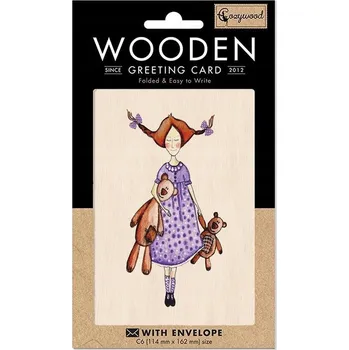 Obraz Dřevěné přání C6 + obálka Medvídci Cozywood kniha