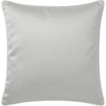 Povlečení POVLEČENÍ NA POLŠTÁŘ BAVLNA SATÉN QUEEN ŠEDÉ S BÍLÝM OZDOBNÝM LEMEM 40x60 cm