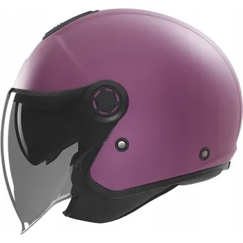 Helma na motorku NOX OTEVŘENÁ PŘILBA JET S CLONOU N182 FUKSJA MATNÁ VELIKOST S skútr růžová