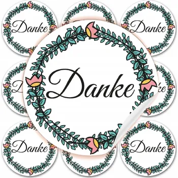 Obraz Samolepky DANKE ozdobné, 10 kusů na dárky