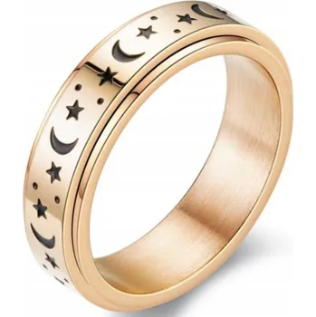 Prsten Růžové Zlato Prstýnek Otočný Hvězdy Měsíc