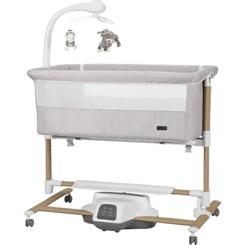 Dětská houpačka Přístavná houpací postýlka 3v1 Carrello Bloom - Silk Beige