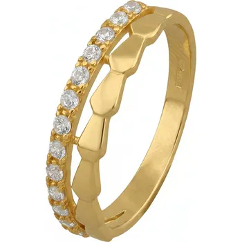 Prsten Soliter Půvabný prsten ze žlutého zlata se zirkony 229 001 00946 00 61 mm + 2 měsíce na vrácení zboží