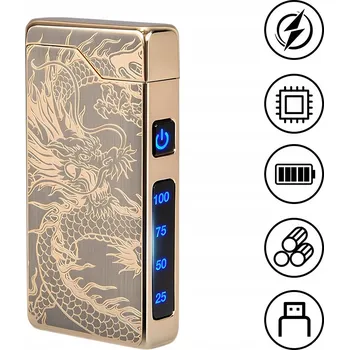 Zapalovač Žhavicí Elektrický USB Zapalovač Kovový s Ukazatelem Nabití