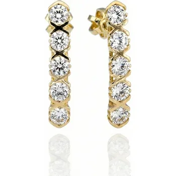 Náušnice Soliter Visací náušnice ze žlutého zlata se zirkony 239 001 01245 00 + 2 měsíce na vrácení zboží