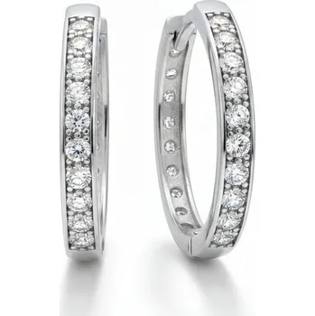 Náušnice Soliter Kruhové náušnice z bílého zlata se zirkony 239 001 01324 07 + 2 měsíce na vrácení zboží