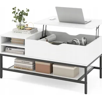 Konferenční stolek Konferenční stolek Costway obdélníkový 99,5 x 49,5 x 47,5 cm bílý