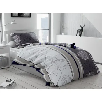 Povlečení Textilomanie Mandala Natura šedé 140 x 200, 70 x 90 cm knoflíky