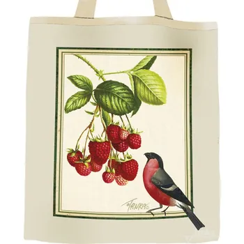 Nákupní taška Plátěná nákupní taška, Maliny ve světlém