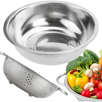 Cedník a síto KOVová MÍSA 27CM 3L SADA SÍTKO CEDNÍK KUCHYŇSKÝ KOVOVÝ 23CM
