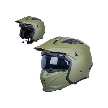 Helma na motorku Modulární přilba W-TEC Badalone Army - matně olivová, XXL(63-64)