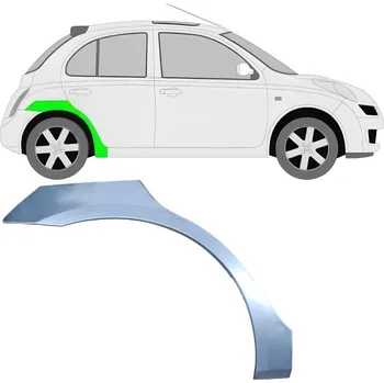 Blatník karosérie Lem zadního blatníku na Nissan Micra 2002-2010 / Levá