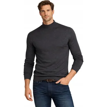 Pánský svetr PÁNSKÝ SVETR S ROLÁKEM - MMB603-3 grafitový rolák elegantní klasický