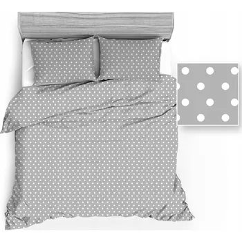 Povlečení Povlečení 180x200 šedé s bílými puntíky