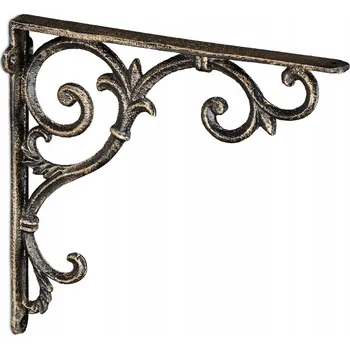 Věšák Držáky polic Relaxdays, starožitný vintage styl, litina, bronzová barva