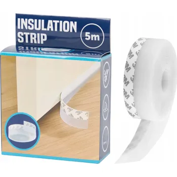 Těsnění do okna a dveří SILIKONOVÉ TĚSNĚNÍ DO DVEŘÍ PROTI PRŮVANU IZOLAČNÍ PÁSKA BÍLÁ 5M