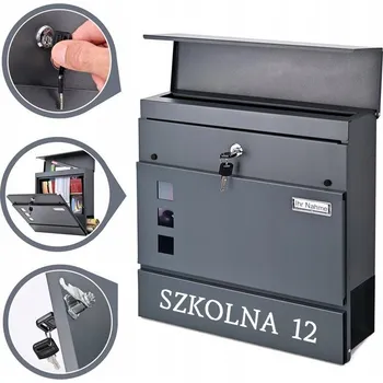 Poštovní schránka Poštovní schránka , s držákem na noviny, šedá TabPrint