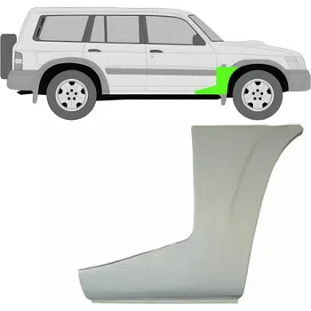 Blatník karosérie Opravný plech předního blatníku spodní část na Nissan Patrol 1997-2009 / Pravá