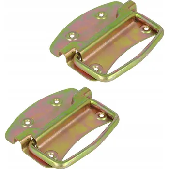 Obraz Kovové skříňové madlo žlutý pozink úchyt pro bedny 110x84mm - 2ks