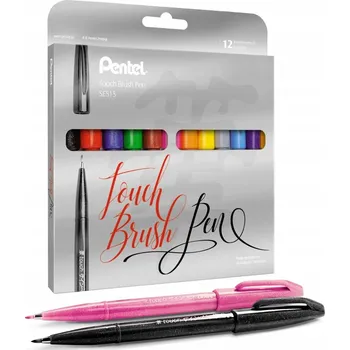 Sada Pentel 12 kaligrafických fixů s flexibilním hrotem