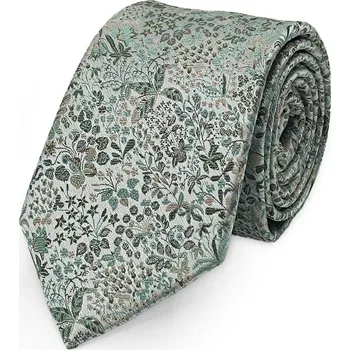 Kravata Kravata Carlo Cardini - zelená / květy