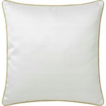 Povlečení POVLEČENÍ NA POLŠTÁŘ BAVLNA SATÉNOVÉ QUEEN BÍLÉ SE ZLATÝM LEMEM NA SPANÍ 70x80 cm