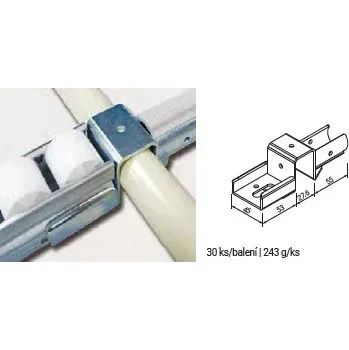 Dílenský regál Úchytka válečkové dráhy a kluzné trubky