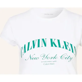 Dámské tričko Calvin Klein Jeans Dámské Tričko, bílá / zelená, 38