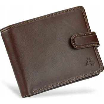 Peněženka BEZPEČNÁ PÁNSKÁ PENĚŽENKA VISCONTI HNĚDÁ NA ZIP