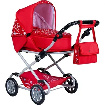 Kočárek pro panenku Dětský kočárek pro panenky 2v1 New Baby Monika červený