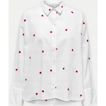 Dámská košile Only dámská košile s dlouhým rukávem SRDÍČKA bílá ONLY-15283743 BRIGHT velikost M