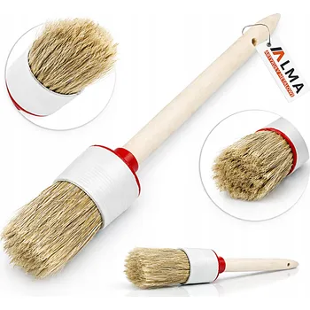 Malířský štětec ŠTĚTEC KULATÝ NA VÁPNO, MALOVÁNÍ, S DŘEVĚNOU RUKOJETÍ, SMÍŠENÉ ŠTĚTINY 60mm