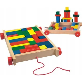 ostatní stavebnice Stavebnice Woodyland vozík s kostkami, 34 dílů, barevný, ZW-90007