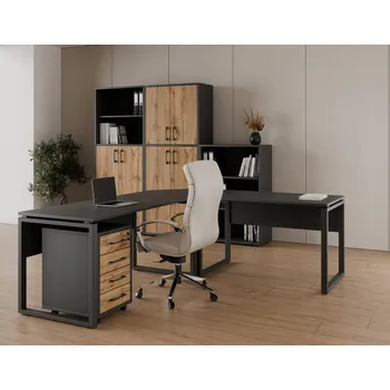 Kancelářská sestava Kancelářská sestava NEJBY GIANNI PREMIUM 1, antracit/dub wotan