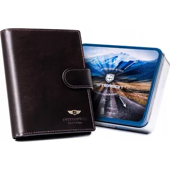 Peněženka Peterson pánská peněženka z přírodní kůže hnědá - muž