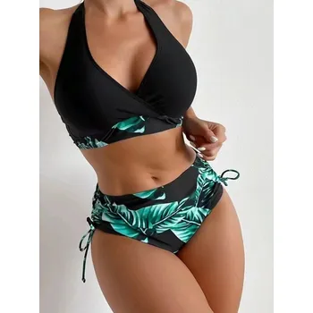 Dámské plavky Dvoudílné plavky černé, podprsenka s polovyztuženými košíčky, kalhotky