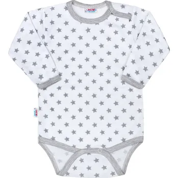 Kojenecký body Kojenecké body New Baby Classic II šedé s hvězdičkami 80 (9-12m)