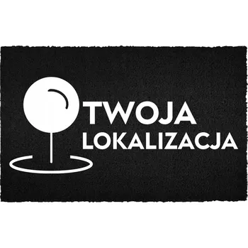 Rohožka Kokosová rohožka černá s potiskem - Vaše lokalita / Vaše logo