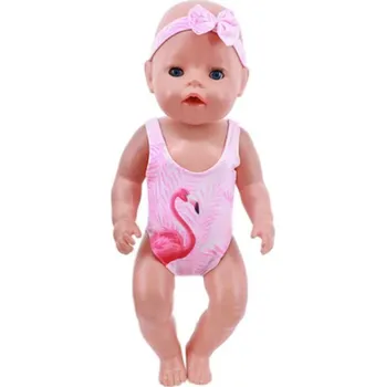 Doplněk pro panenku Baby Born Plavky pro panenky o velikosti 40-43 cm (American girl a Baby Born) Barva: NQ2162 růžová plameňák