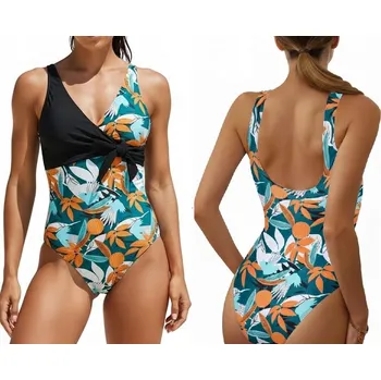 Dámské plavky K&M jednodílné plavky, vícebarevné, velikost L