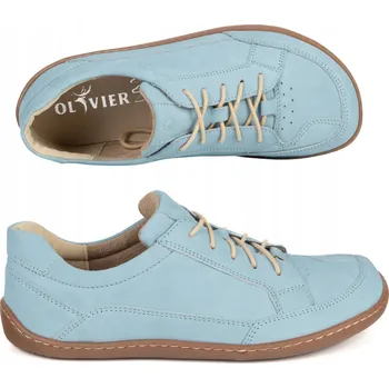 Dámské tenisky BAREFOOT Dámské minimalistické kožené tenisky 1282 modrá nubuk 37