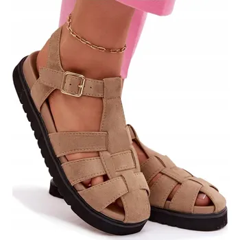 Dámské sandále Butosklep dámské sandály MAN0384 KHAKI platforma velikost 39