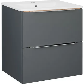 Koupelnový nábytek BPS-koupelny Koupelnová skříňka s keramickým umyvadlem Amanda A 60, antracit