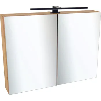 Koupelnový nábytek BPS-koupelny Zrcadlová skříňka Ideal OW 80 ZS LED-B s osvětlením Any LED 50 B, černá