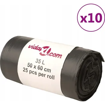 Pytle na odpadky Sáčky na odpadky LDPE, černé, 50x60 cm, 30 μm, 35L, 25 ks