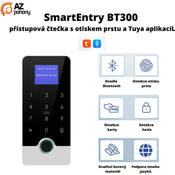 Přístupový systém SmartEntry BT300 – Přístupová čtečka s otiskem prstu a Tuya aplikací