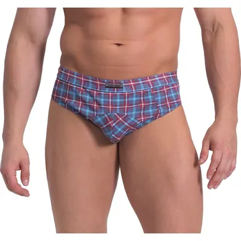 Slipy Sesto Senso Pánské slipy sportovního střihu s kostkovaným vzorem okapi bavlněné, kostkované, velikost M