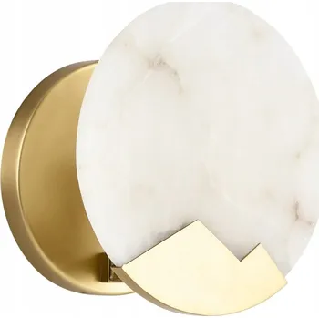 Nástěnné svítidlo Nástěnná lampa MARMO bílý mramor a mosaz 20 cm
