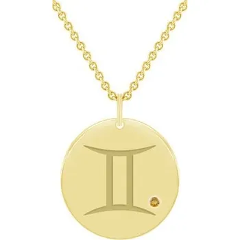 Přívěsek Zlatý přívěsek se znamením a citrínem Blíženci